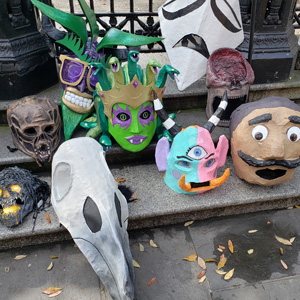Closeup of masks